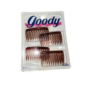 Vintage Goody Hair Kant Slip Side Combs Sealed NOS 1993 Brown 2 Pairs NEW